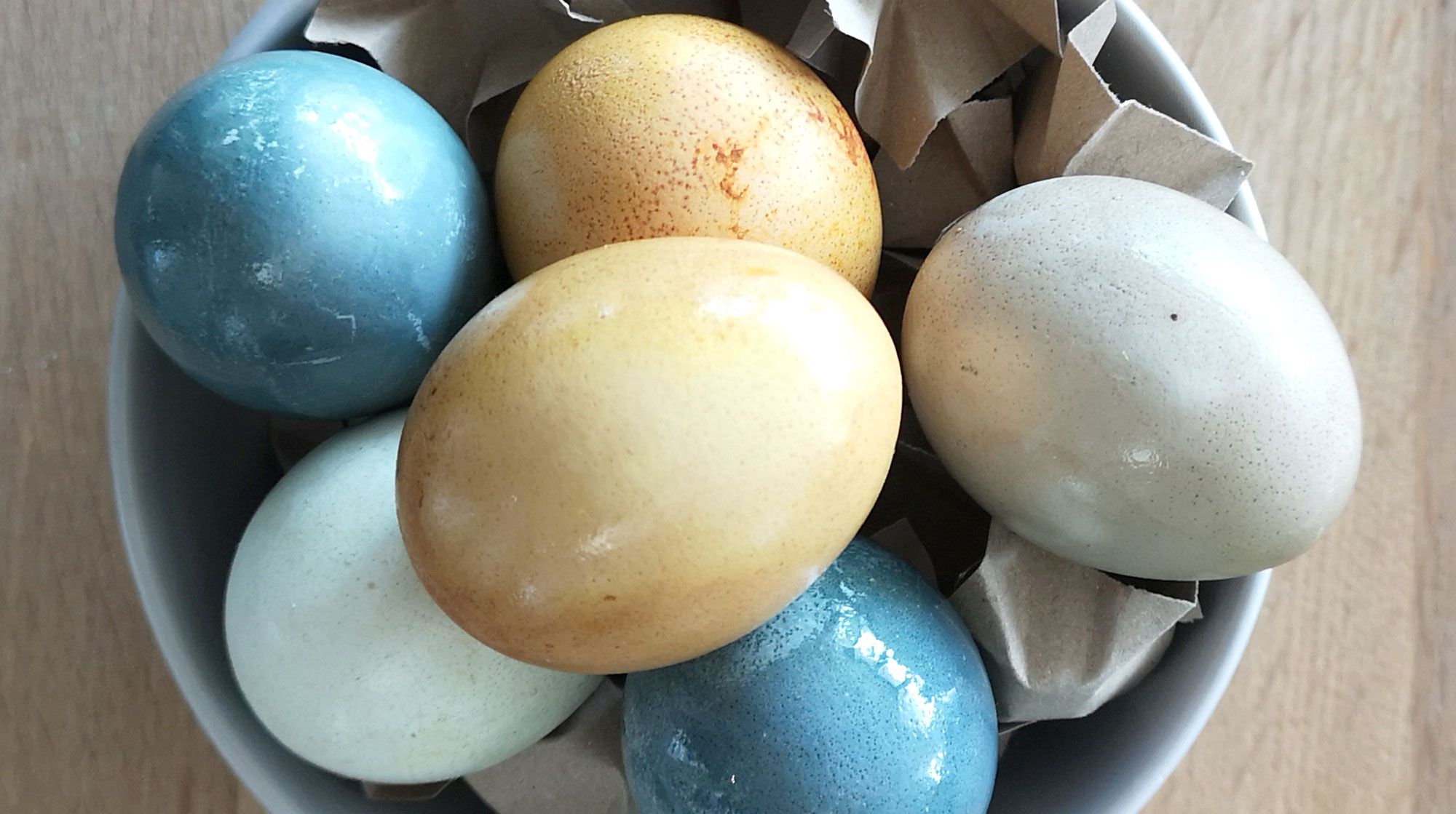 Fertig bemalte Eier mit Naturfarben