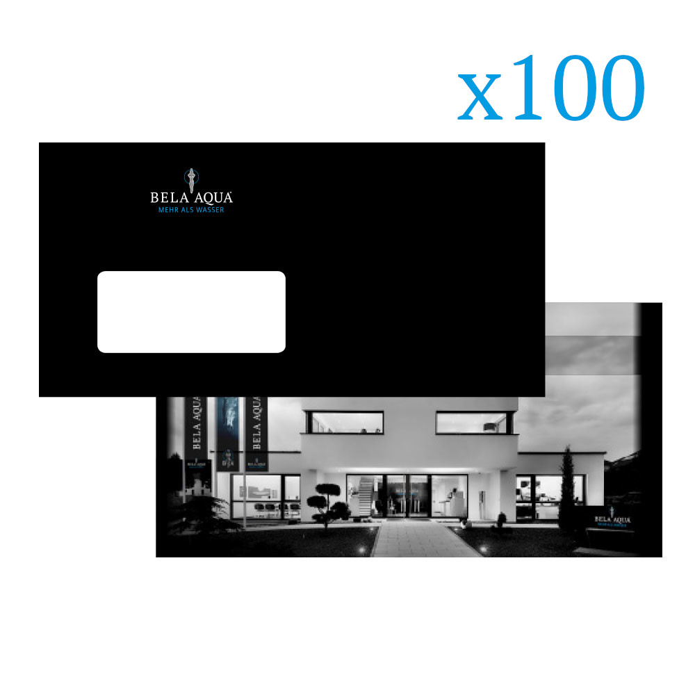 100 x Bela Aqua - Kuvert DIN lang