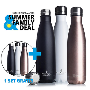 Thermosflaschen-Set „Classic“ - 18 Jahre Bela Aqua „Summer &amp; Family“ - ANGEBOT