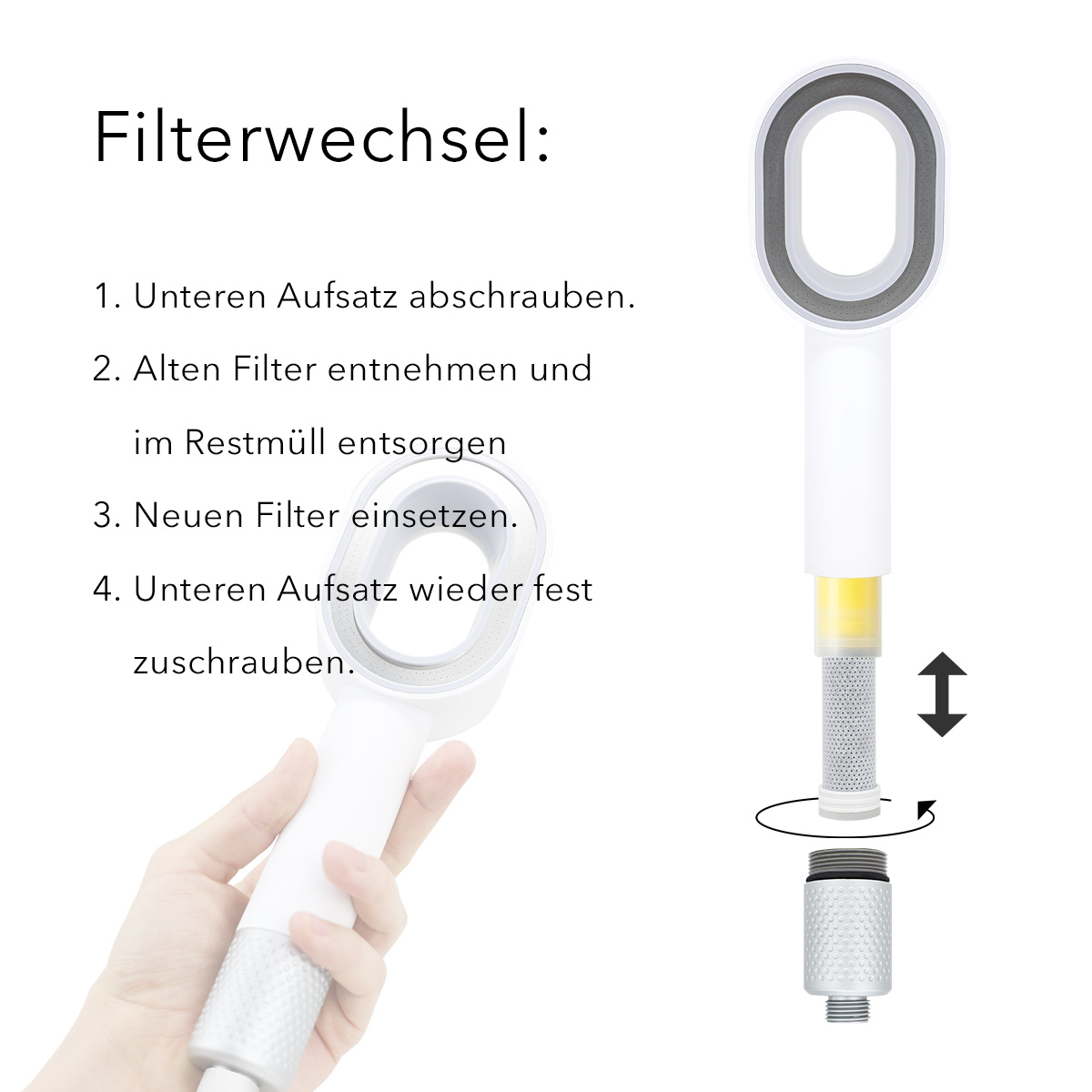 Premium Filterduschkopf - Wechselfilter mit Lemon-Duft