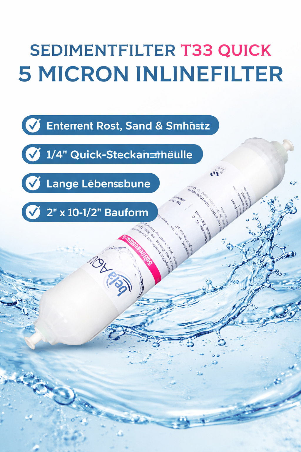 Sedimentfilter T33 Quick für Reiseanlage